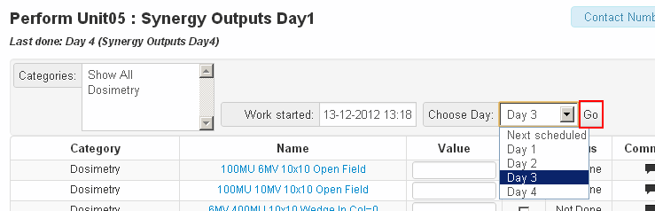 Overriding the default test list cycle day