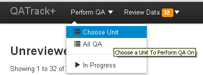 Choose Unit Menu Option