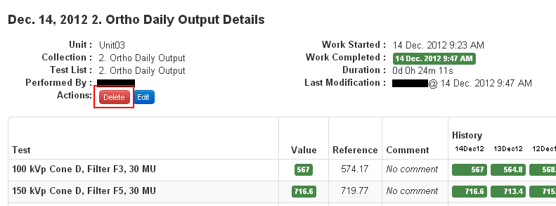 Delete button location