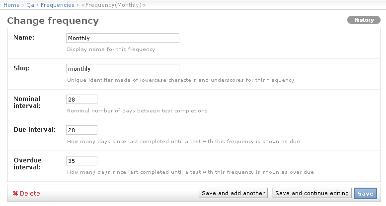 Monthly Frequency Example