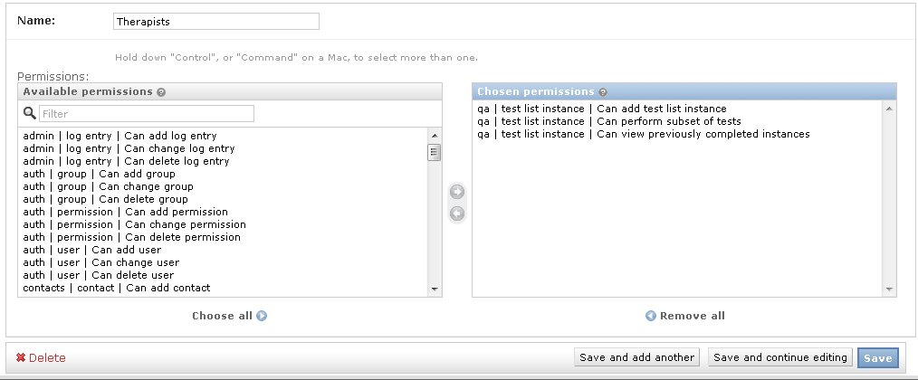 Minimal set of permissions