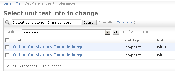 Searching for a test on a unit