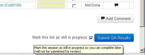 Save a test list to complete later