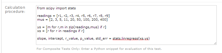 Example procedure using Scipy