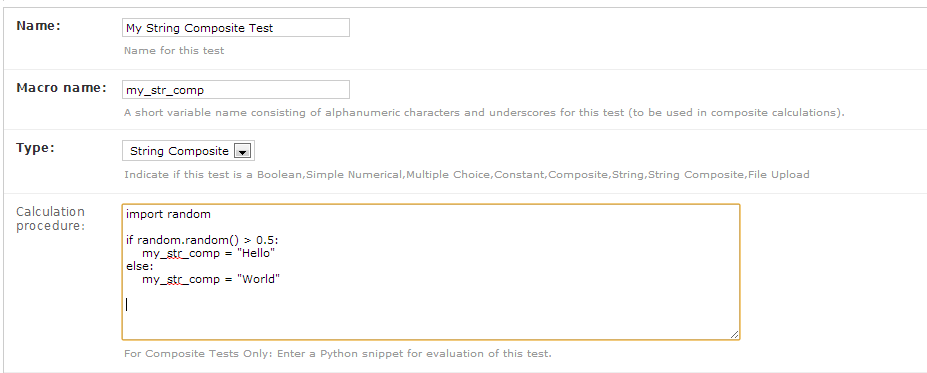 Example String Composite procedure