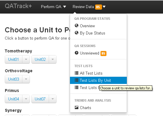 Choose a unit to review